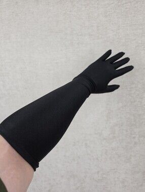 Lord & Taylor Black Opera-Length Stretch Nylon Long Dress Gloves
